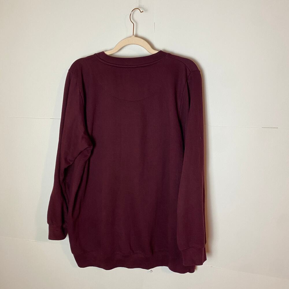 Def Leppard Sweatshirt Crewneck Sz L Burgundy Graphic Distressed Cheetah - Picture 4 of 6